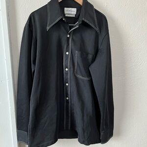 Wrangler Black Shirt Jacket with White Stitching